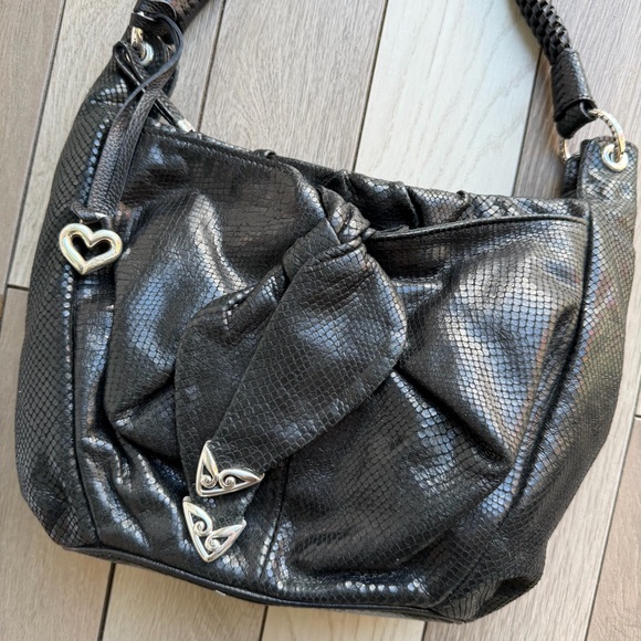 Brighton Black snake Textured Shoulder Bag - Picture 3 of 13